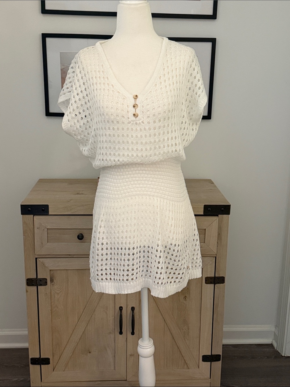 Cupshe White Crochet Swim Coverup